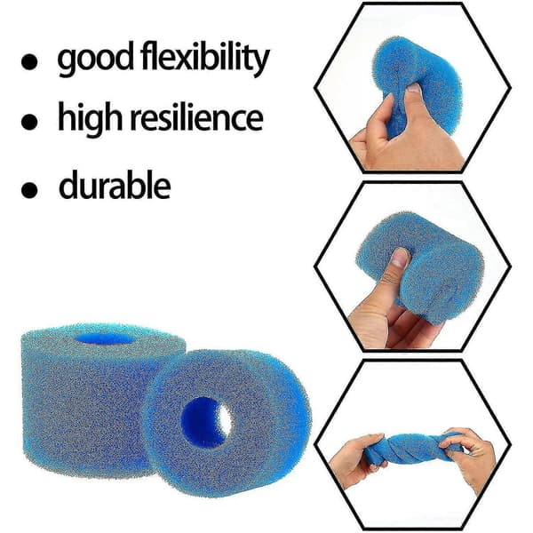 18 stk. Kompatible Pure Spa Genanvendelige Vaskbare Skumfiltre til Boblebad S1 Type-b