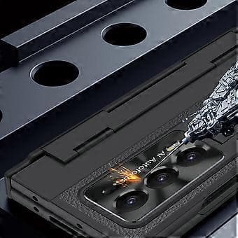 For Honor Magic V2 5G Stand Phone Case Hard PC Protective Case with Tempered Glass Screen Protector Style E Style E
