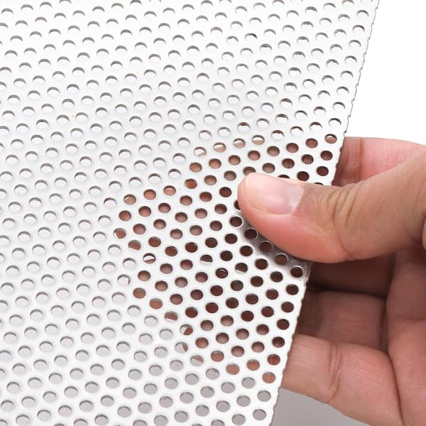 Perforert plate, 11,8\" x 11,8\" perforert metallplate i rustfritt stål, 0,12\" hull, 0,08\" tykkelse innendørs utendørs -