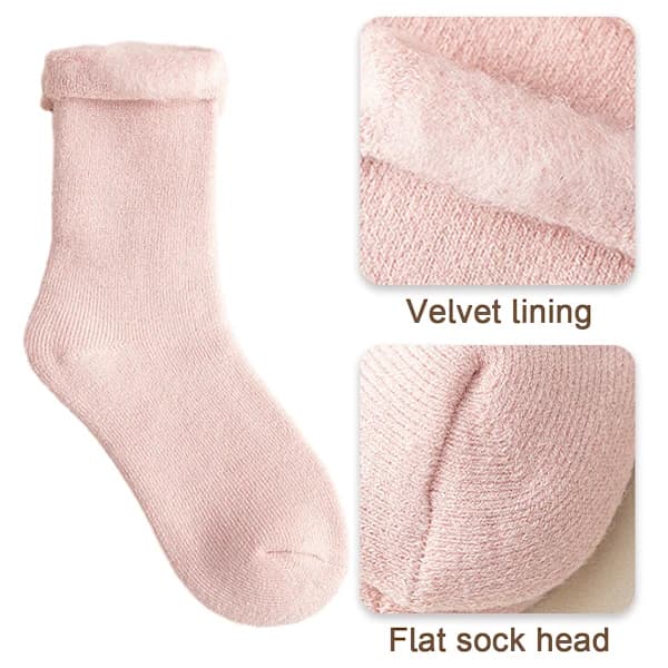 Varma vintersockor för män och kvinnor, extra tjocka isolerade termostrumpor för extrem kyla, rosa