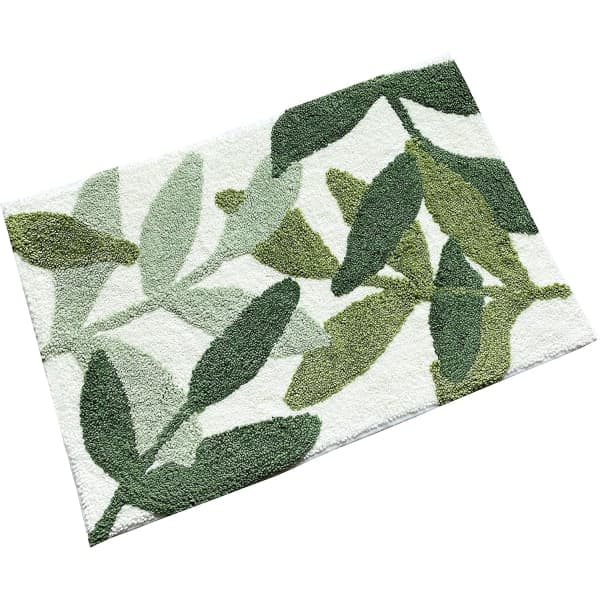 Gröna blad Mikrofiber Starkt vattenabsorberande badrumsmatta, 45*65cm