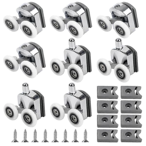 Curved Shower Door Rollers, 8 Pcs Shower Glass Door Rollers, Replacement Wheels for Shower Doors, For Curved Bathrooms from GUANZAI