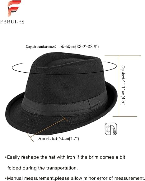Vandtæt filthat Fedora Jazzhat Foldbar Trilbyhat Retro Stil