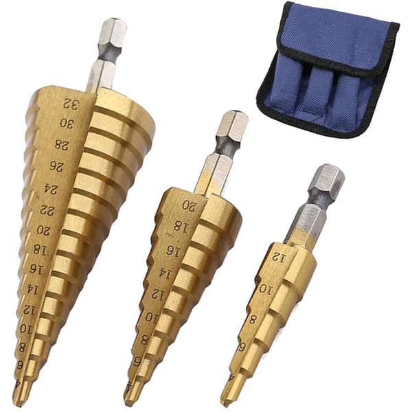 3.4-12 mm 4-20 mm 4-32 mm HSS Step Drill Cone Titanium Wood Metal Hole Hex Cutter Replacement Tool
