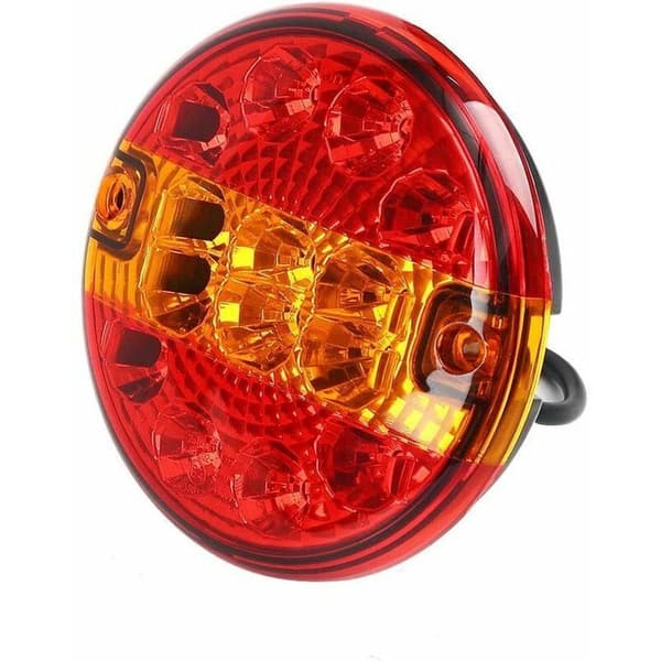 2 stk 12/24v LED-baglygte til trailer Rund belysning Hamburg til lastbil campingvogn (rød & rav, rund)