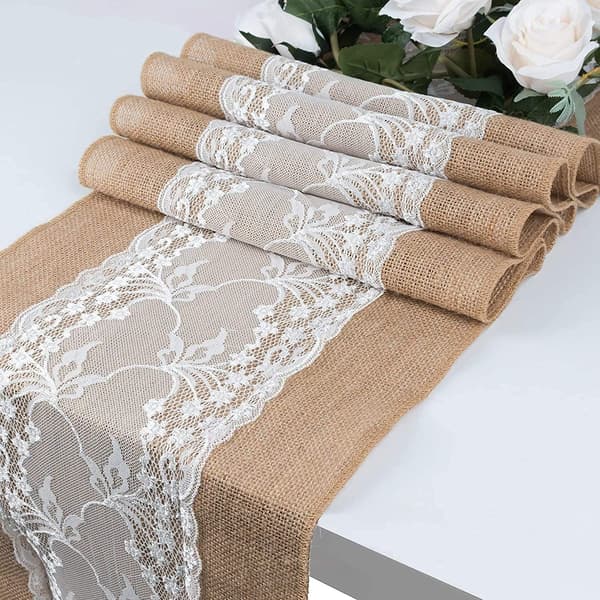 1-pack Jute Bordslöpare Rulle Bordsband Bröllopsceremoni Pro