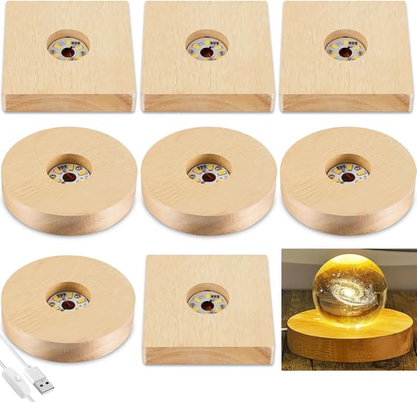 8 stk. LED-displaybase i tre, rund og firkantet overflatestil item_shape
