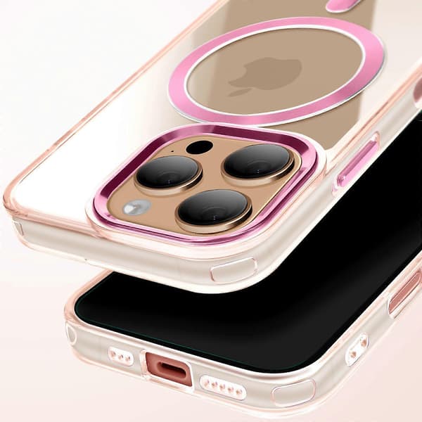 Cover MagSafe til iPhone 16 Pro Bagside Krystalfarve, Rosaguld