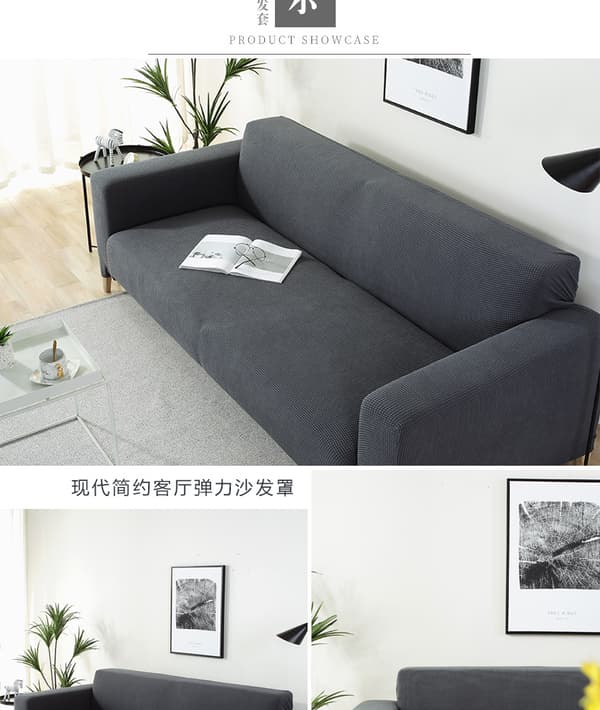 Rhombus Sofatrekk, Stretch Stoff Sofatrekk Møbelbeskyttelse for Sofa 3-Seters Sofa Beskyttende Trekk for Stue Polyester Holdbar grå grey