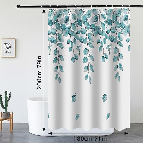 Vandtæt polyester bruseforhæng 180x200cm Maskinvaskbart [JUN]