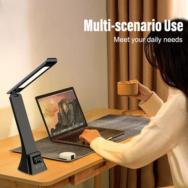 Foldbar læselampe med trådløs oplader, 450lm, 10W, hvid