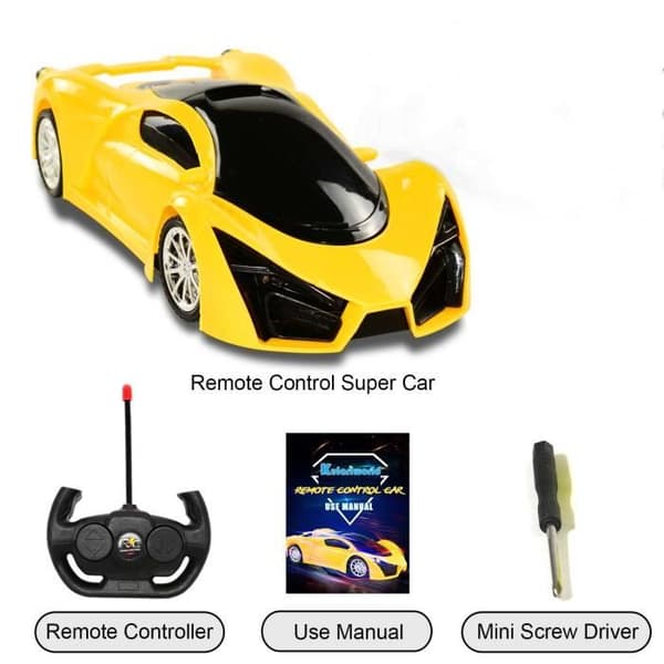 Fjernstyrt Bil - RC - Gul - Skala 1/16 - Gaver til Gutter Jenter