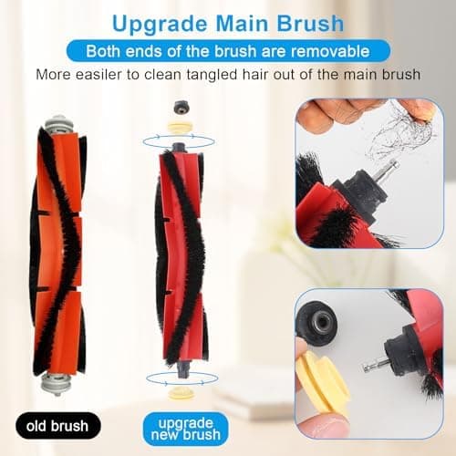 (197×35×35mm) 2pcs Original Cleaning Brushes for Xiaomi Roborock S5 max S6 Pure S6 maxV Replacement Parts Silicone Head