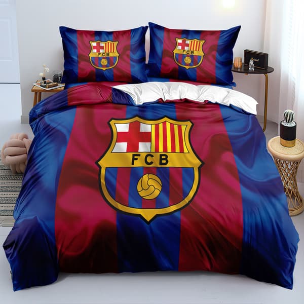 FC Barcelona -vuodevaatesetti - polyesteripussilakana ja tyynyliina