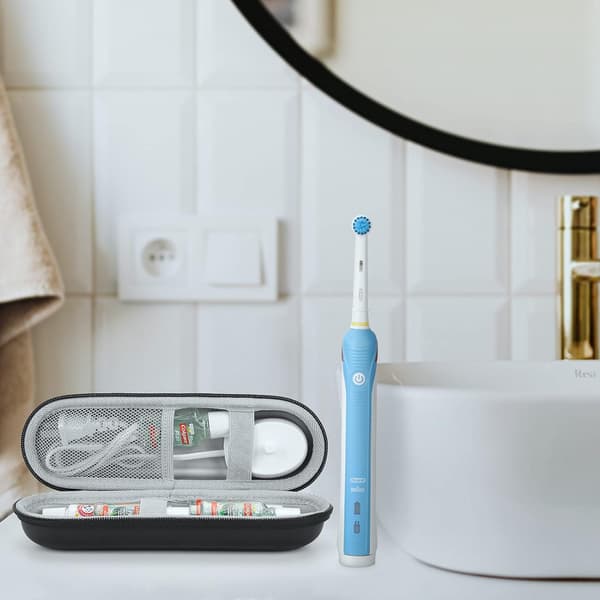 The outer shell of an electric toothbrush can store accessories