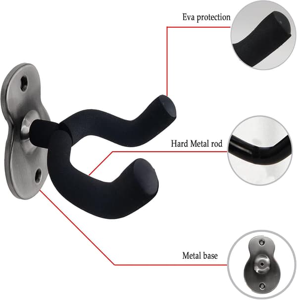(skicka spikar)Antik mässingsfärg - 2-pack metallgitarrväggfäste,