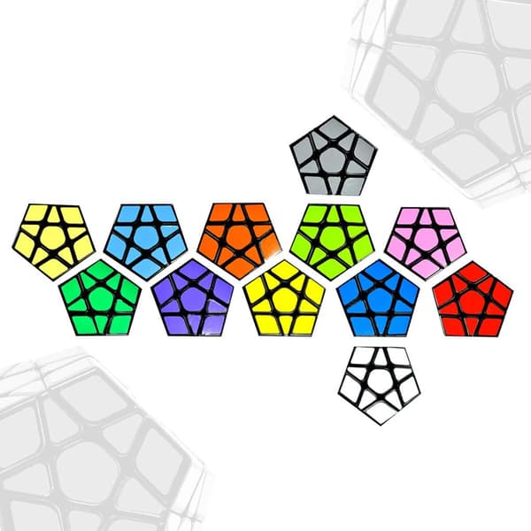 Rubiks Kube 3x3, 3x3 Dodekaeder Speed Cube, Puzzle Speed Cube for Barn og Voksne, Svart