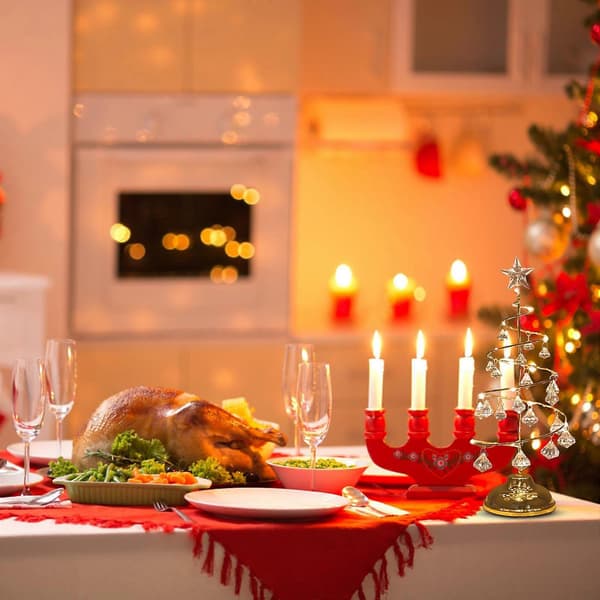 LED Krystall Juletrelys med Ornament, 33cm Borddekor [JUN]