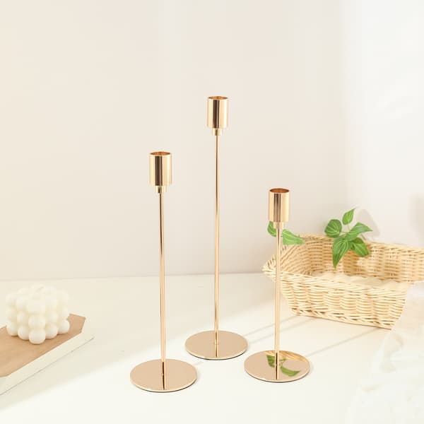 Ljusstake Ljusstake 3-pack Retro Metall Konisk Ljusstake