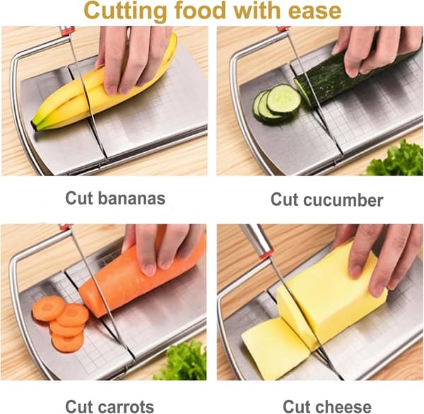 Cheese Slicer with Measuring Scale - 6 Replaceable Blades - Precision Cutting - Dishwasher Safe - For Cheese Lovers and Home Use