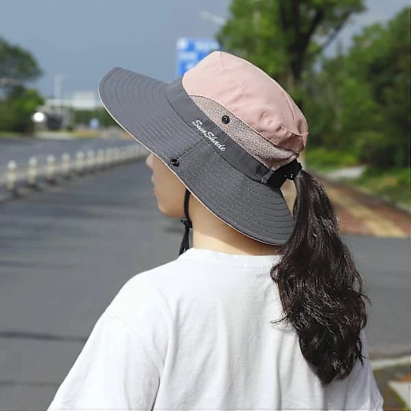 （pow yeah！） \"Solhatt dame solhatter bred brem UV-beskyttelse fiskehatt mesh \"