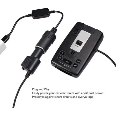 5V USB C han til 12V bil cigarettænder hun adapterkonverter til bilelektroniktilbehør 11,8 tommer