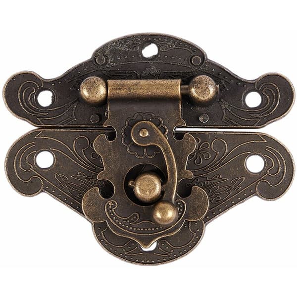 Antik trækasse med dekorativ lås Retro Vintage Hasp Pad Brystlås Størrelse: Medium