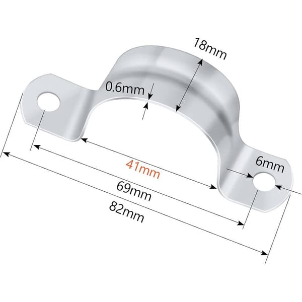 40 mm U-klemme 20 stykker rustfrit stål rørholder U-rør 304 rustfrit stål