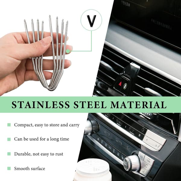 4 stk. bilradiofjernelsesværktøj, U-formet+V-formet stereo demonteringssæt i rustfrit stål, universelle CD DVD-værtsudløserværktøjer til lydfrekvens U-Shaped+V-Shaped, 4pcs