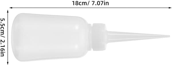 12 st plastflaskor med munstycke och läckagesäker design, fin precisionsapplikator för hantverk
