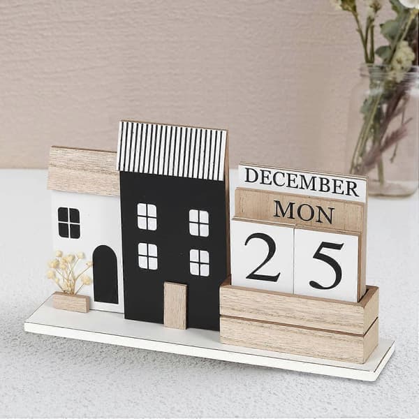 Kalenderkube Tre Skrivebord Evighetskalender - Skrivebordskalender Blokker Måned Uke Datovisning Trekalender Evighetskalender for Hjemmekontor