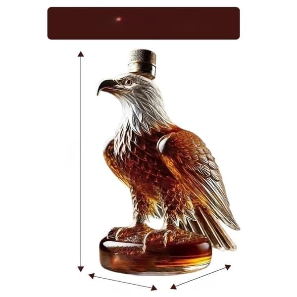 Unique Eagle Whiskey Decanter - Fun Eagle Design - Premium Quality Whiskey Decanter - Gift for Whiskey Lovers (Round Bottom)