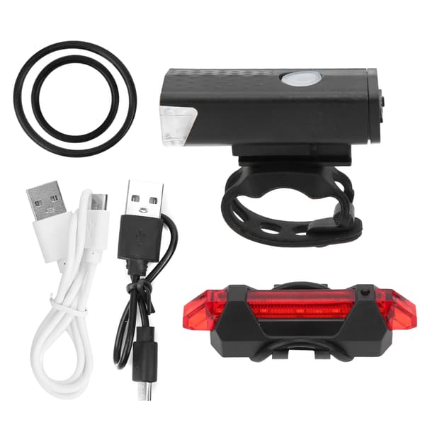 USB Rechargeable Bicycle Front Light Rear Light Set Intelligent Detection Bike Safety Light