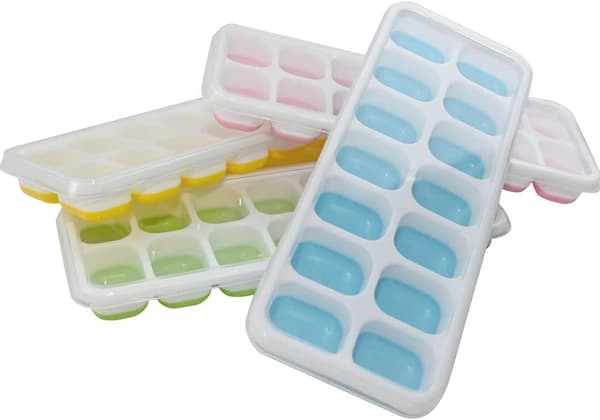 Silikonformar för Isbitar - Stapelbara, Spillfria, Tål Diskmaskin & BPA-fria (4-delars Set)