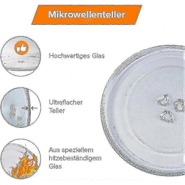 (Pow yeah!) Universal 24,5 cm glass plate for microwave with 3 mounts