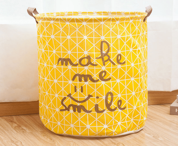 Cotton Linen Waterproof Laundry Barrel Basket Toy Storage