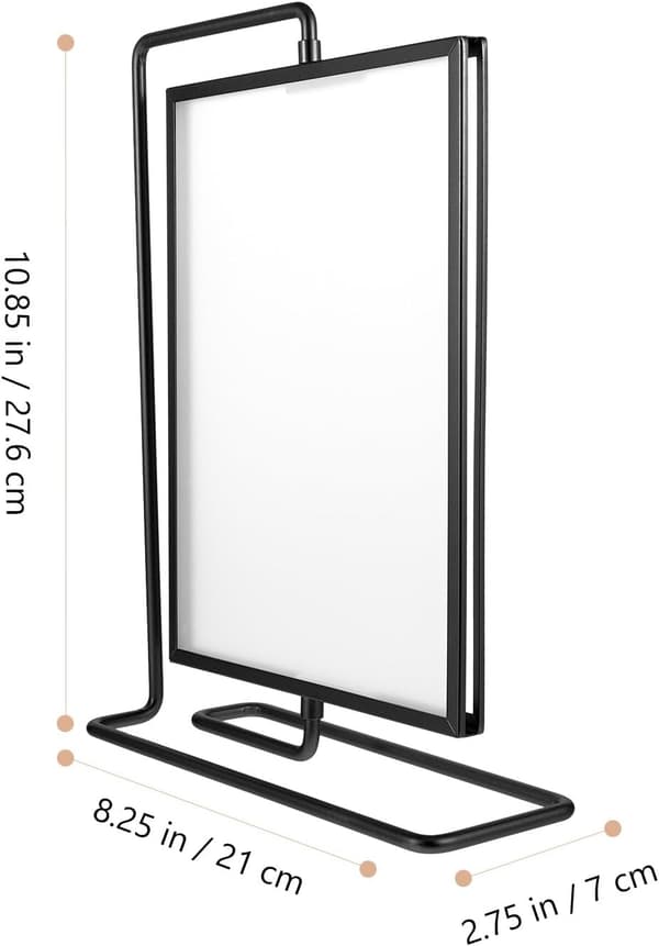 Rotating Floating Photo Frame Double-Sided Frame Acrylic Metal 8 Inch Stable Creative Tabletop