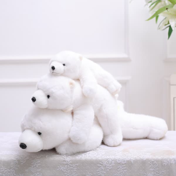 Kosedyr isbjørn hvit bamse gave til jenter gutter bursdagsgaver (28cm)