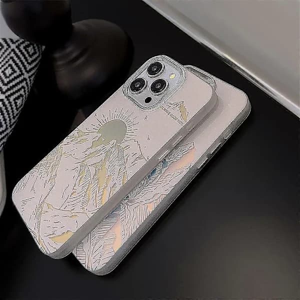 TPU-deksel med laserdesign for iPhone 15 Pro, støtsikkert telefondeksel