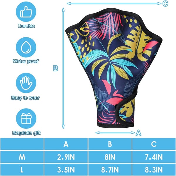 2 par svømmehandsker til kvinder, medium size_name Medium