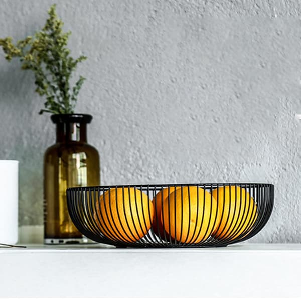 Metallfruktkorg Rund Design Förvaring Grönsaker