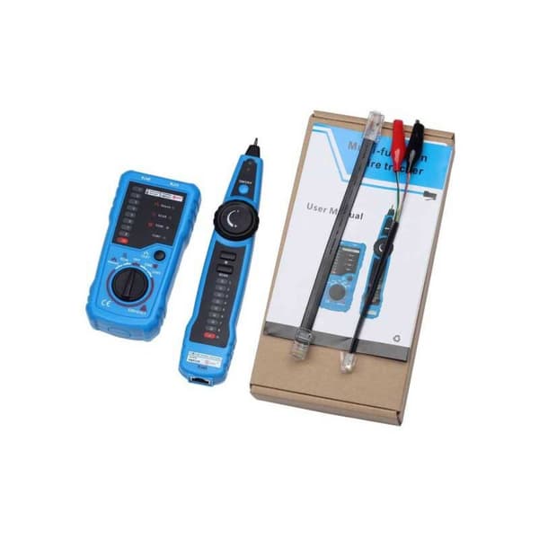 Network Cable Tester, RJ11 RJ45 Line Detector, Multifunction Cable Tracker with Probe, Ethernet LAN Network Cable Maintenance Collation, Telephone L