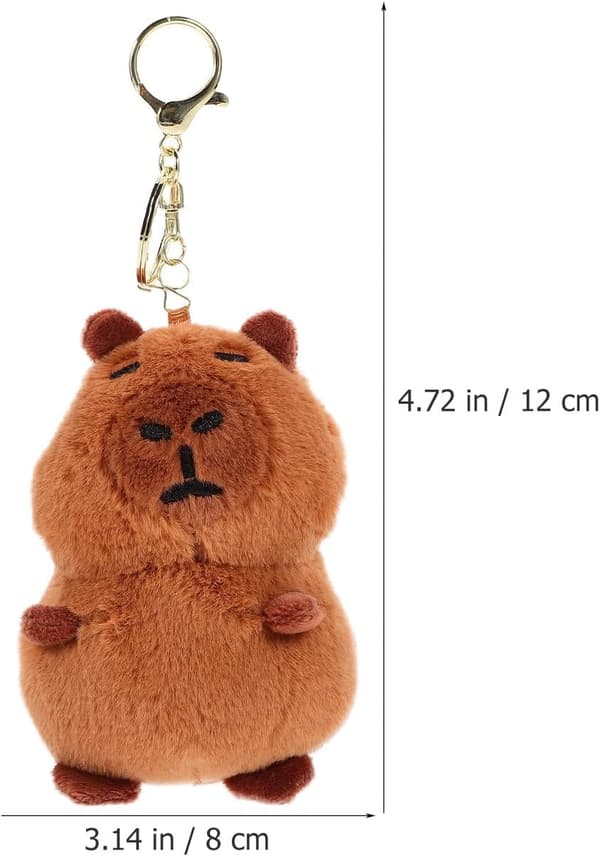 Plysj Capybara Nøglering Charme, Udstoppede Fluffy Capybara Vedhæng
