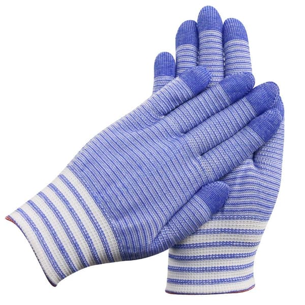 Nylon Work Gloves - 200g Zebra Blue Pattern, 12 Pairs - Lightweight & Abrasion Resistant