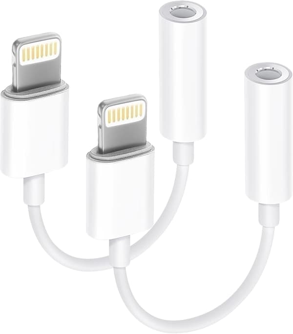 Certificeret 2-pak Lightning til 3,5 mm hovedtelefonstikadapter til iPhone, iPhone Aux-adapterkonverter Dongle lydkabel kompatibel med iPhone 14 13