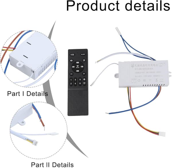 Ventilatorfjernbetjening DC Hastighed og Lysstyrke (B) Til LED Loft Inverter Controller med Variabel Justerbar til Lysstyring