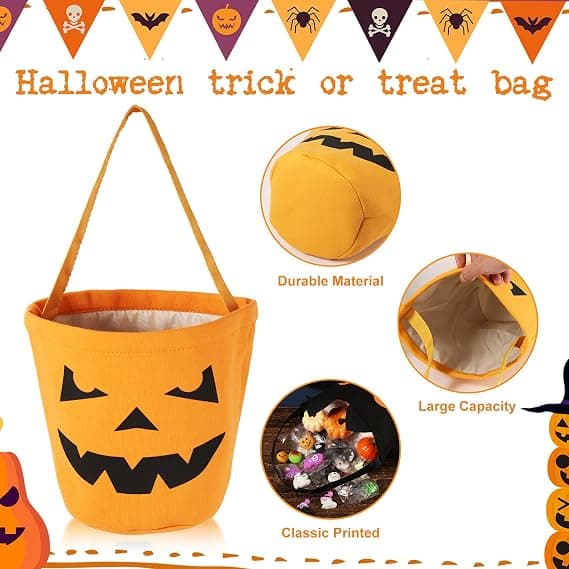 2 stk Halloween Trick or Treat-tasker, Halloween-tasker til slik Genbrug