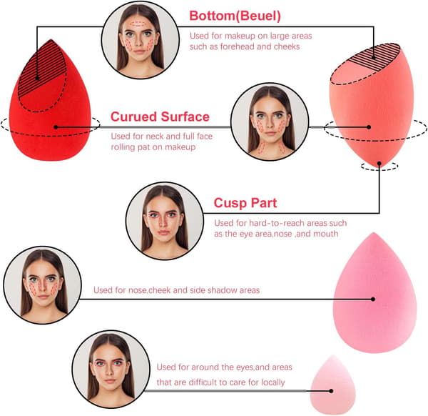 Rouge - 7-delt makeupbørstesæt til foundation