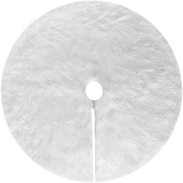90 cm plysch julgransmatta, vit snötäckt julgran