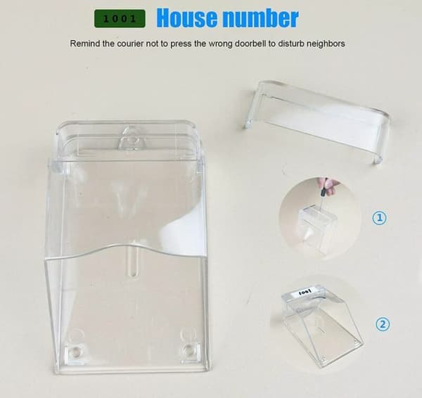 Transparent skyddskåpa för utomhusdörrklocka, vattentät, trådlös, väggmontering - 11 x 6 x 5 cm
